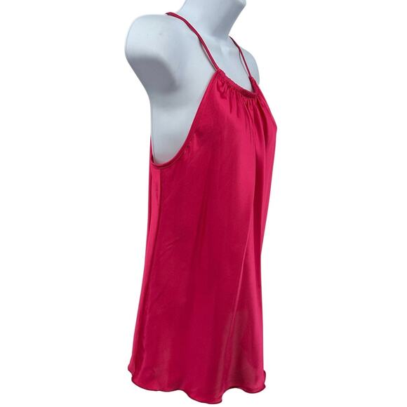 Nicole Miller Halter Tank Top Size S Pink Satin Scoop Neck Pullover Lightweight - Picture 2 of 9